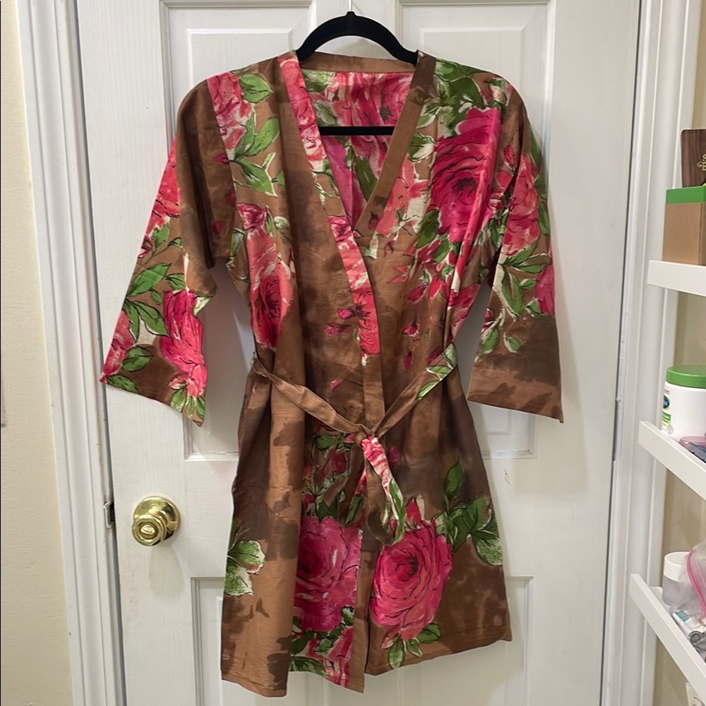 Floral Kimono Robe with Belt